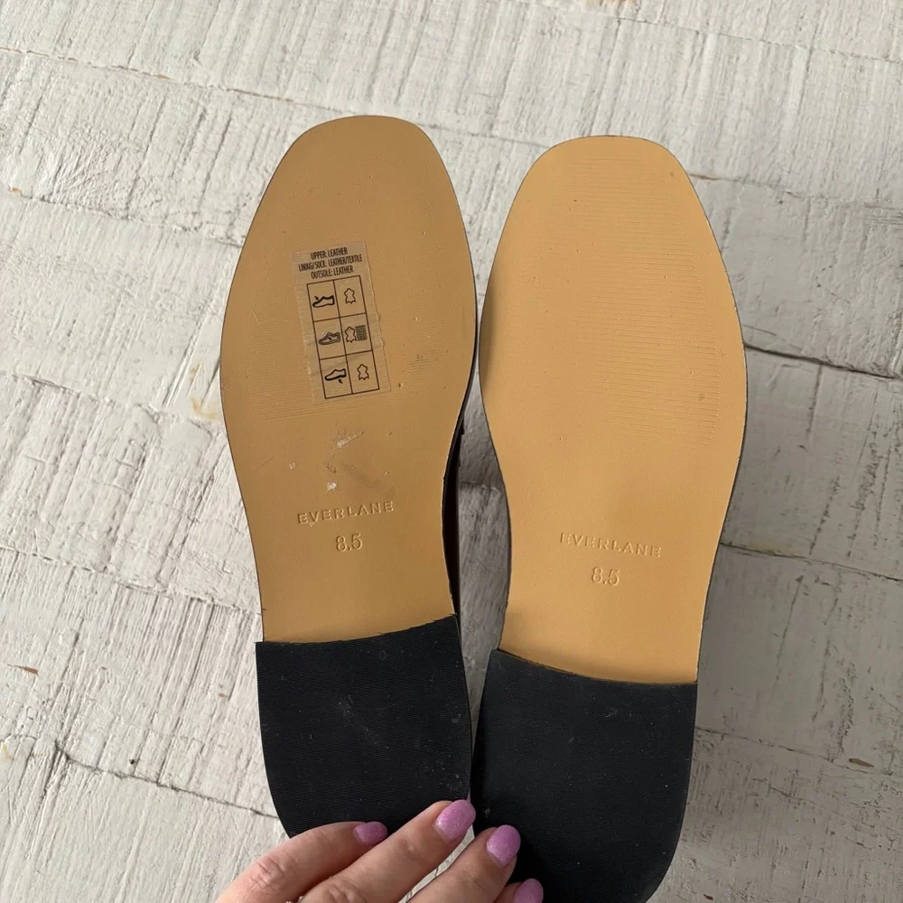Everlane the Modern Penny Loafer NEW size 8.5 Cognac Leather Square Toe Flats - Picture 8 of 13